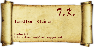 Tandler Klára névjegykártya