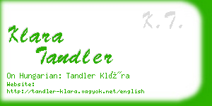 klara tandler business card